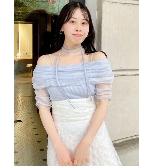 dazzlin「シアーオフショルダートップス」|Tシャツ・カットソー|