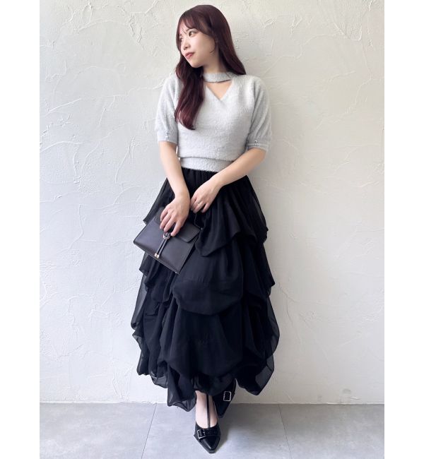 dazzlin「2wayシャギーハーフスリーブトップス」|ニット・セーター|