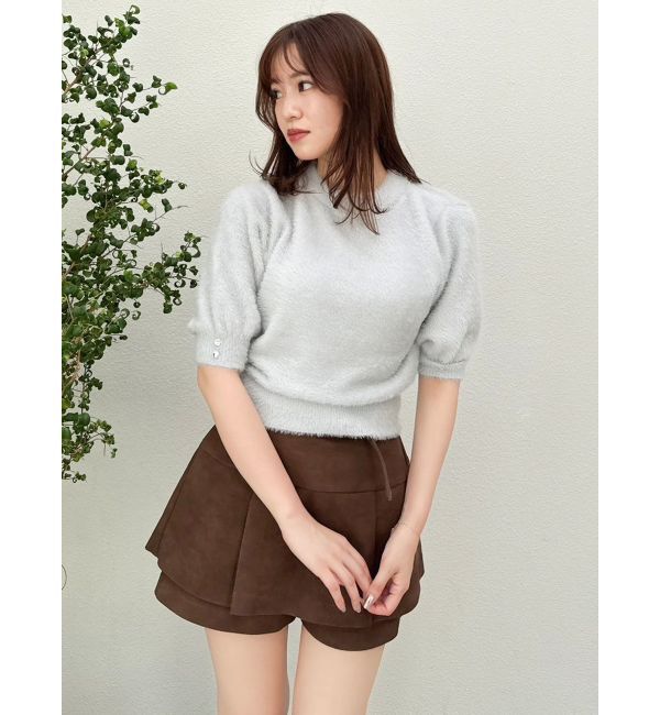 dazzlin「2wayシャギーハーフスリーブトップス」|ニット・セーター|