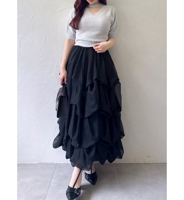 dazzlin「2wayシャギーハーフスリーブトップス」|ニット・セーター|