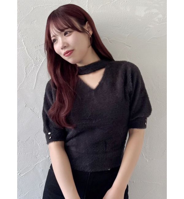 dazzlin「2wayシャギーハーフスリーブトップス」|ニット・セーター|