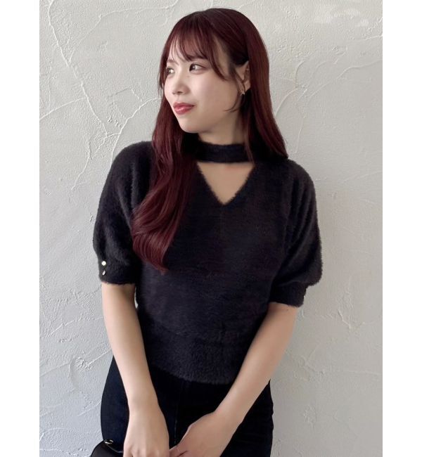 dazzlin「2wayシャギーハーフスリーブトップス」|ニット・セーター|