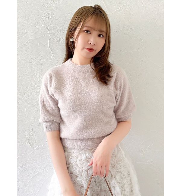 dazzlin「2wayシャギーハーフスリーブトップス」|ニット・セーター|