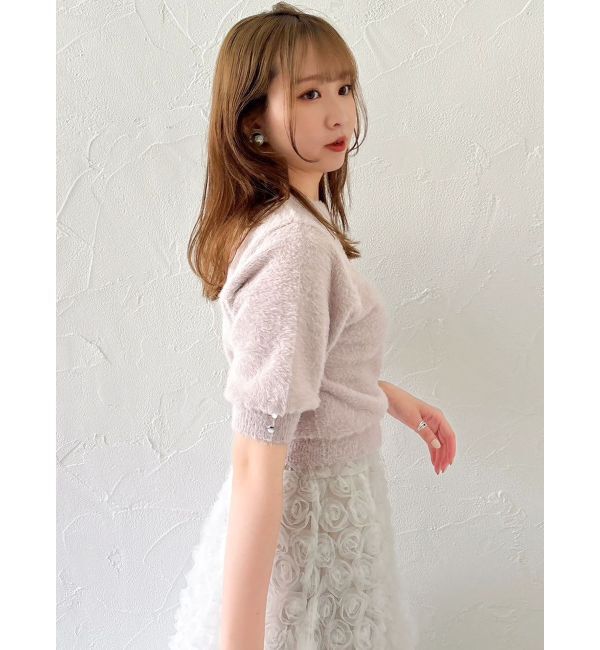 dazzlin「2wayシャギーハーフスリーブトップス」|ニット・セーター|