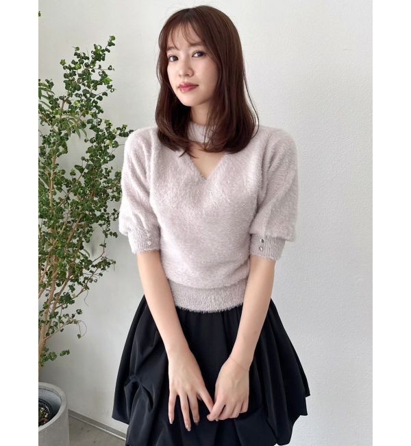 dazzlin「2wayシャギーハーフスリーブトップス」|ニット・セーター|