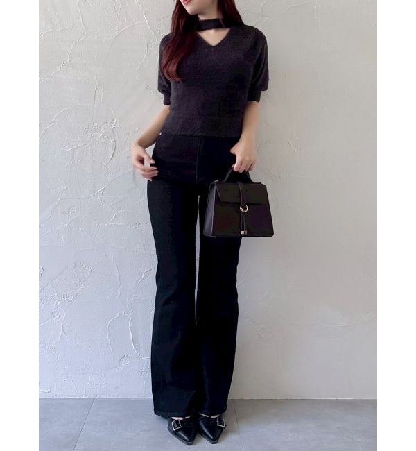 dazzlin「2wayシャギーハーフスリーブトップス」|ニット・セーター|