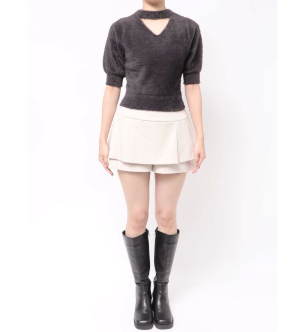 dazzlin「2wayシャギーハーフスリーブトップス」|ニット・セーター|