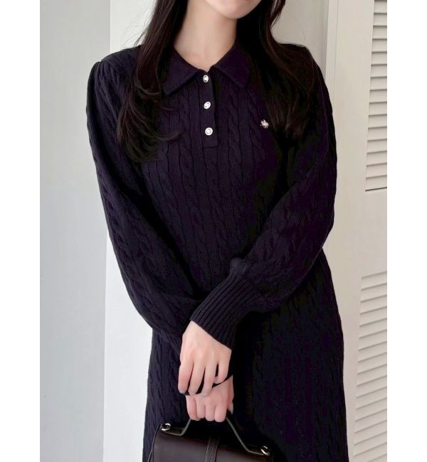 dazzlin「【POLO BCSコラボ/20周年記念復刻！】ケーブルポロニットワンピース」|ワンピース|