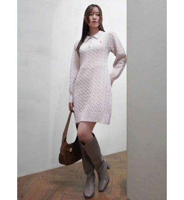 dazzlin「【POLO BCSコラボ/20周年記念復刻！】ケーブルポロニットワンピース」|ワンピース|