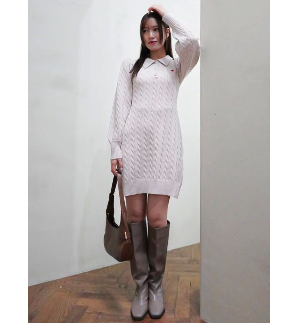 dazzlin「【POLO BCSコラボ/20周年記念復刻！】ケーブルポロニットワンピース」|ワンピース|