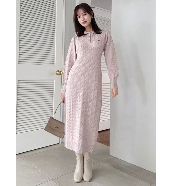 dazzlin「【POLO BCSコラボ/20周年記念復刻！】ケーブルポロニットワンピース」|ワンピース|