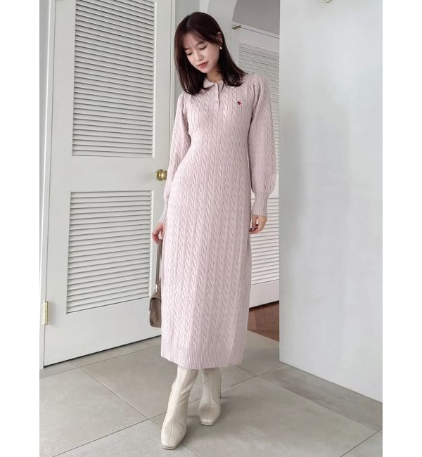 dazzlin「【POLO BCSコラボ/20周年記念復刻！】ケーブルポロニットワンピース」|ワンピース|