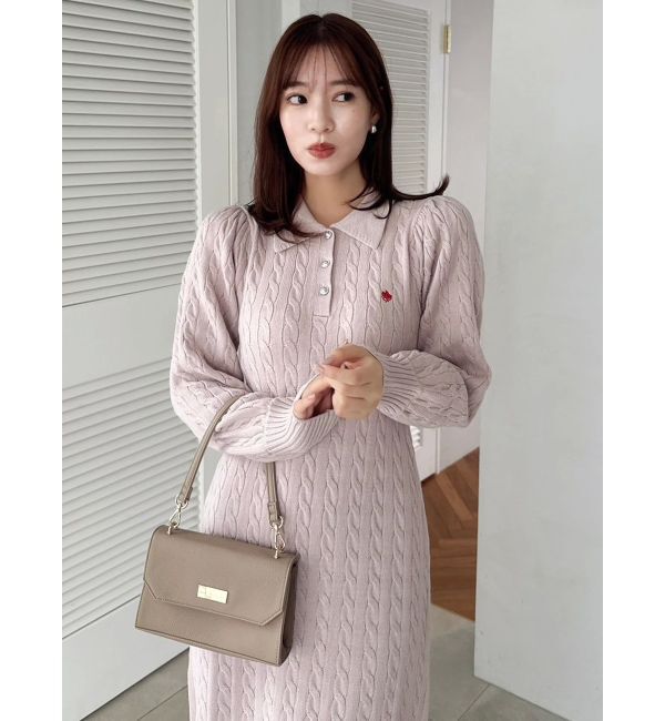 dazzlin「【POLO BCSコラボ/20周年記念復刻！】ケーブルポロニットワンピース」|ワンピース|