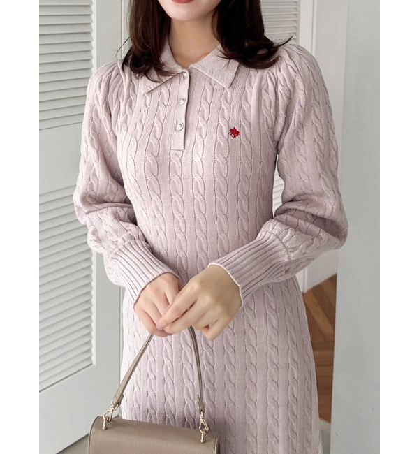 dazzlin「【POLO BCSコラボ/20周年記念復刻！】ケーブルポロニットワンピース」|ワンピース|