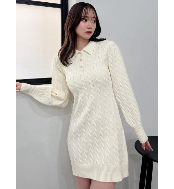 dazzlin「【POLO BCSコラボ/20周年記念復刻！】ケーブルポロニットワンピース」|ワンピース|