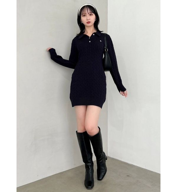 dazzlin「【POLO BCSコラボ/20周年記念復刻！】ケーブルポロニットワンピース」|ワンピース|