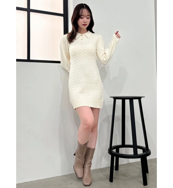 dazzlin「【POLO BCSコラボ/20周年記念復刻！】ケーブルポロニットワンピース」|ワンピース|