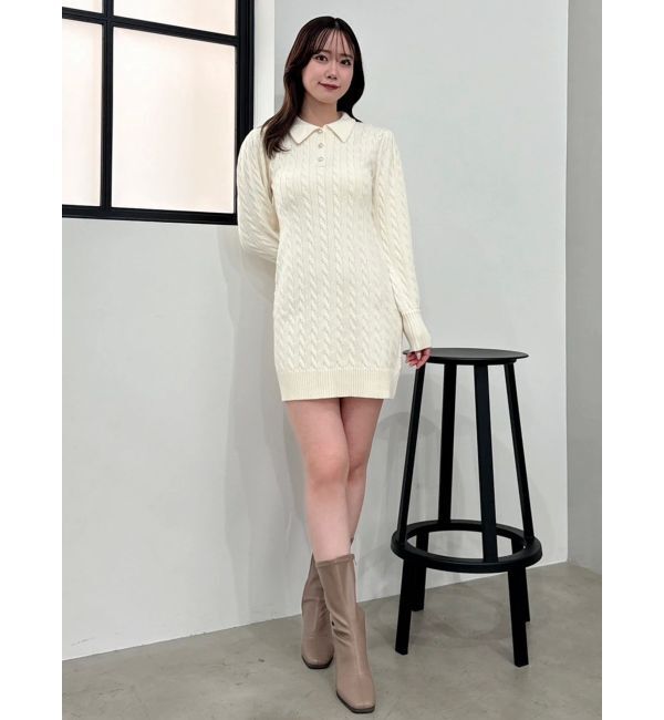 dazzlin「【POLO BCSコラボ/20周年記念復刻！】ケーブルポロニットワンピース」|ワンピース|