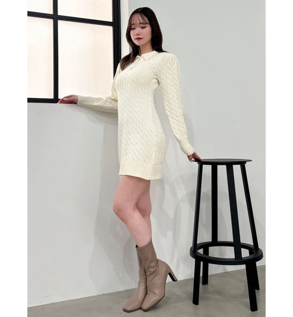 dazzlin「【POLO BCSコラボ/20周年記念復刻！】ケーブルポロニットワンピース」|ワンピース|