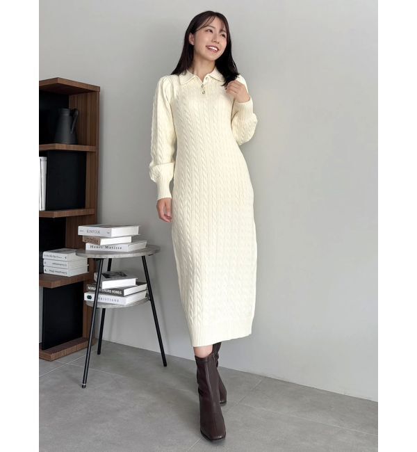 dazzlin「【POLO BCSコラボ/20周年記念復刻！】ケーブルポロニットワンピース」|ワンピース|