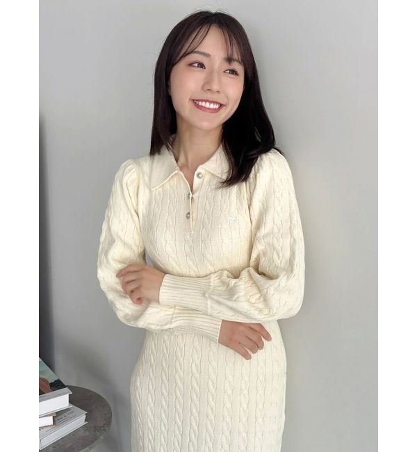 dazzlin「【POLO BCSコラボ/20周年記念復刻！】ケーブルポロニットワンピース」|ワンピース|