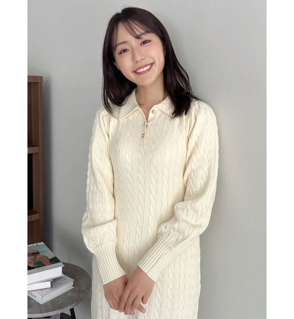 dazzlin「【POLO BCSコラボ/20周年記念復刻！】ケーブルポロニットワンピース」|ワンピース|