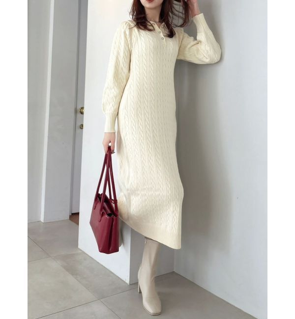 dazzlin「【POLO BCSコラボ/20周年記念復刻！】ケーブルポロニットワンピース」|ワンピース|