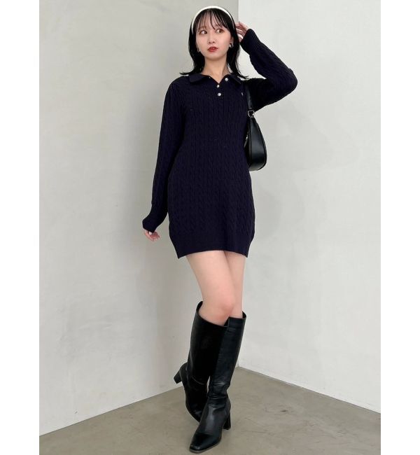 dazzlin「【POLO BCSコラボ/20周年記念復刻！】ケーブルポロニットワンピース」|ワンピース|