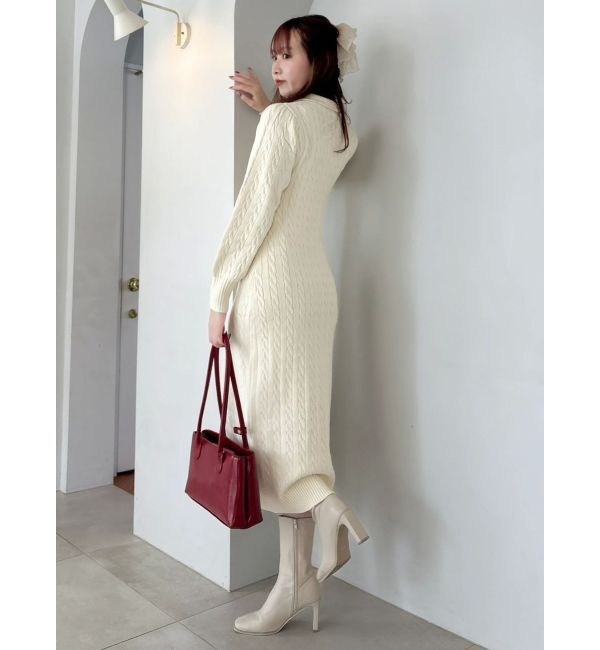 dazzlin「【POLO BCSコラボ/20周年記念復刻！】ケーブルポロニットワンピース」|ワンピース|