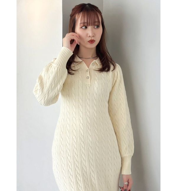dazzlin「【POLO BCSコラボ/20周年記念復刻！】ケーブルポロニットワンピース」|ワンピース|