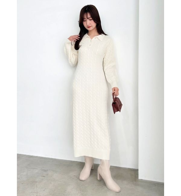 dazzlin「【POLO BCSコラボ/20周年記念復刻！】ケーブルポロニットワンピース」|ワンピース|