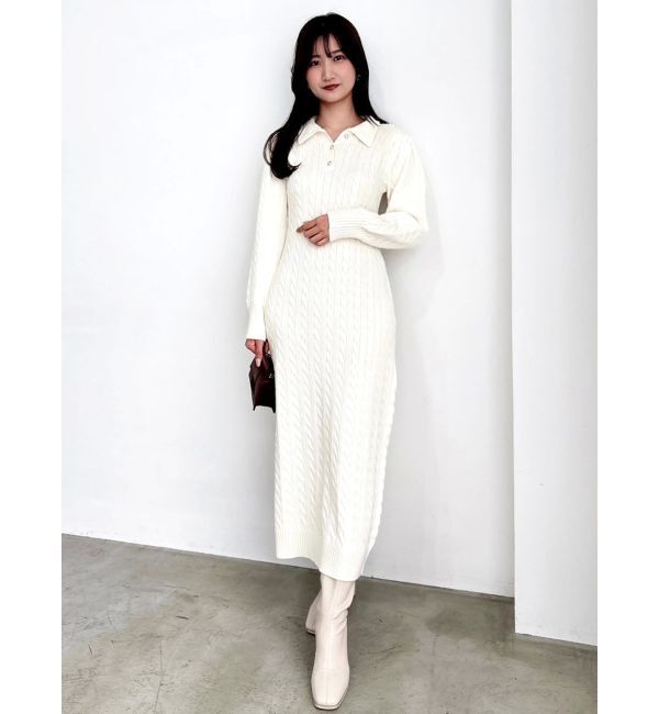 dazzlin「【POLO BCSコラボ/20周年記念復刻！】ケーブルポロニットワンピース」|ワンピース|