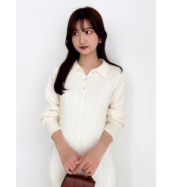 dazzlin「【POLO BCSコラボ/20周年記念復刻！】ケーブルポロニットワンピース」|ワンピース|