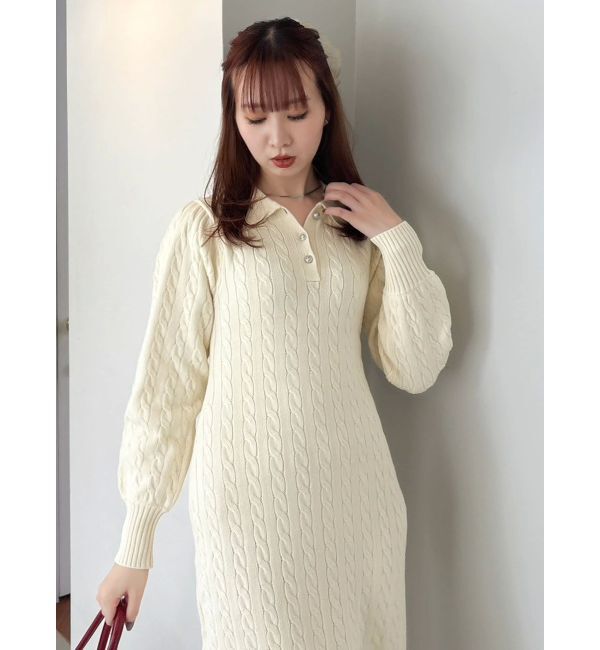 dazzlin「【POLO BCSコラボ/20周年記念復刻！】ケーブルポロニットワンピース」|ワンピース|