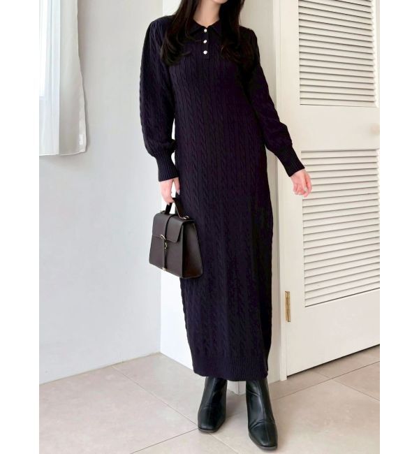 dazzlin「【POLO BCSコラボ/20周年記念復刻！】ケーブルポロニットワンピース」|ワンピース|