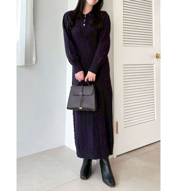 dazzlin「【POLO BCSコラボ/20周年記念復刻！】ケーブルポロニットワンピース」|ワンピース|