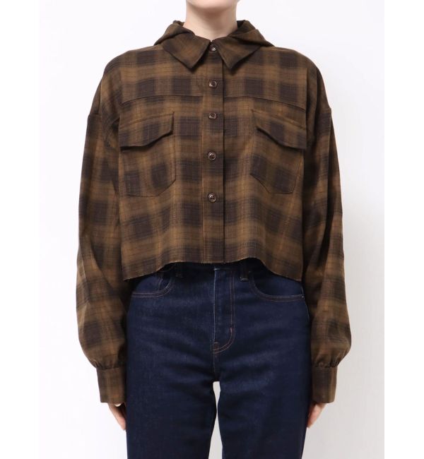 EMODA「クロップフードシャツ」|シャツ・ブラウス|