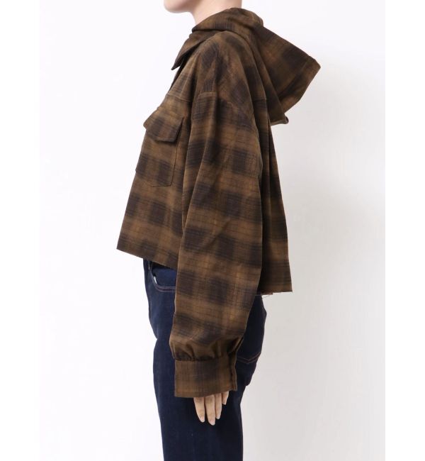 EMODA「クロップフードシャツ」|シャツ・ブラウス|