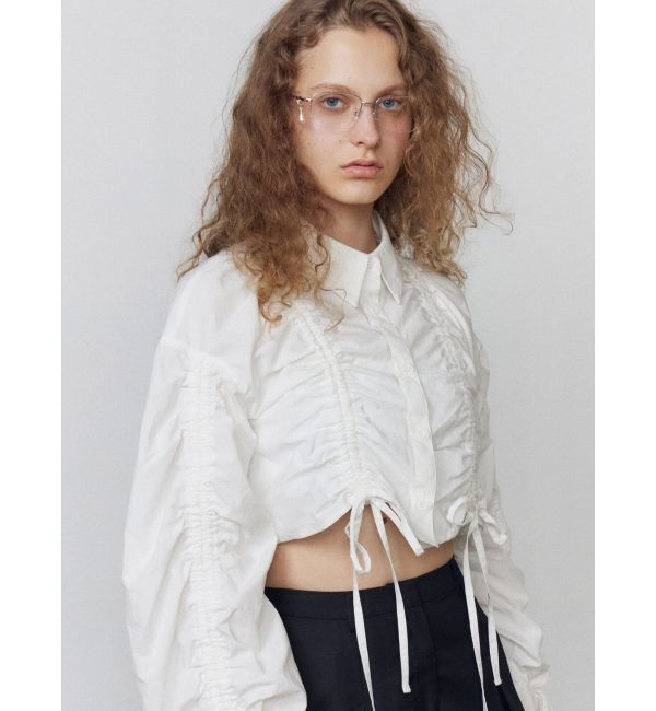 EMODA「ストリングリボンショートシャツ」|シャツ・ブラウス|