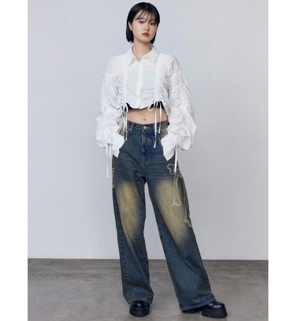 EMODA「ストリングリボンショートシャツ」|シャツ・ブラウス|