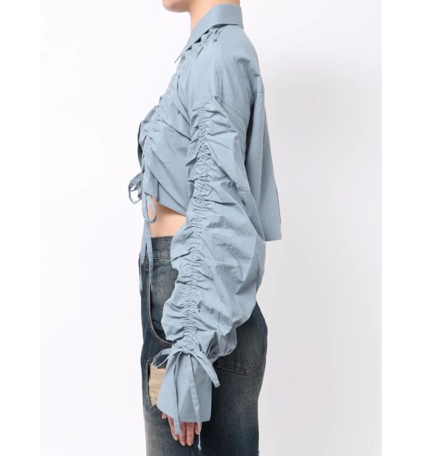 EMODA「ストリングリボンショートシャツ」|シャツ・ブラウス|