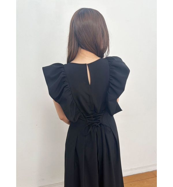 MERCURYDUO「リネンライクバックレースアップワンピース」|ワンピース|