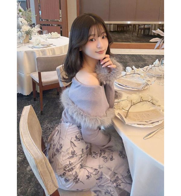 MERCURYDUO「【追加生産】フェイクファートリミングニット」|ニット・セーター|