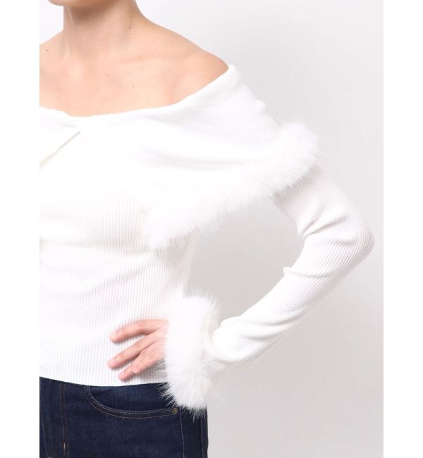 MERCURYDUO「【追加生産】フェイクファートリミングニット」|ニット・セーター|