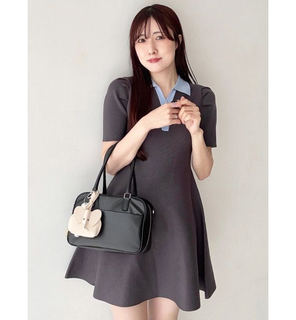 MERCURYDUO「【WEB限定】バイカラースキッパーフレアミニワンピース」|ワンピース|