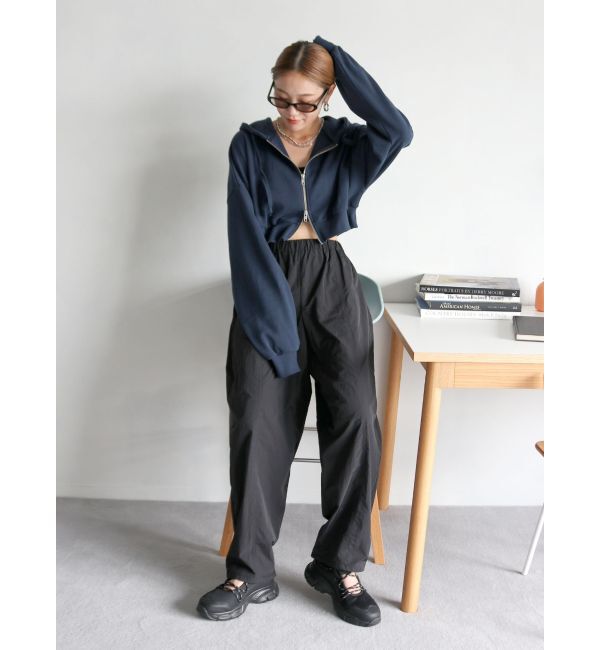 Ungrid「ナイロン混ボリュームラフパンツ」|その他|