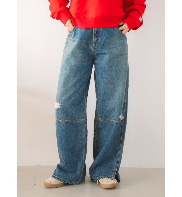 Ungrid「ヘムスリットクラッシュデザインデニム」|デニム|