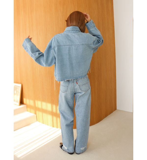 Ungrid「ヘムスリットクラッシュデザインデニム」|デニム|