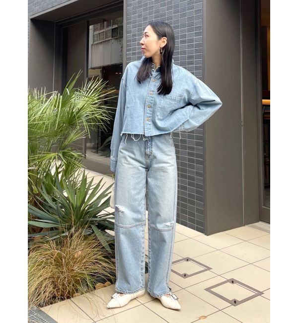 Ungrid「ヘムスリットクラッシュデザインデニム」|デニム|