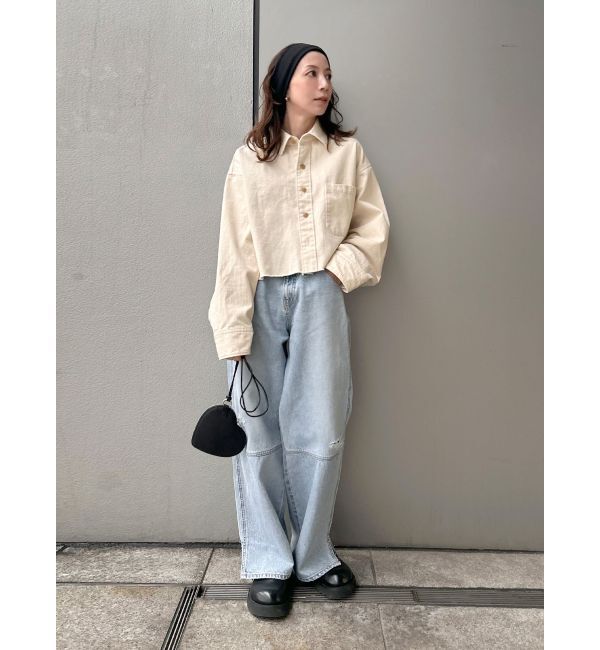 Ungrid「ヘムスリットクラッシュデザインデニム」|デニム|